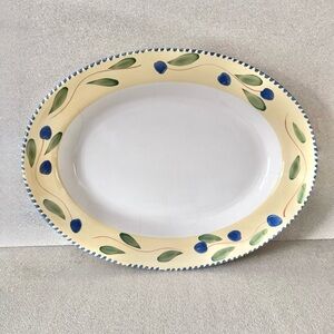 VTG Pier 1 Palermo Italy Hand Painted Oval Serving Platter 19.5” Mediterranean